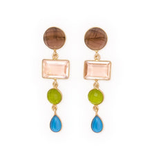 Load image into Gallery viewer, Natalie Dangle Smoky Quartz Stone Earrings