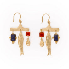 Load image into Gallery viewer, Sally Fish Brass Earrings