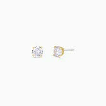 Load image into Gallery viewer, Round Cz Gold Earrings