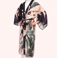 Load image into Gallery viewer, Midnight Orchid Long Kimono Gown