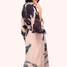 Load image into Gallery viewer, Midnight Orchid Long Kimono Gown