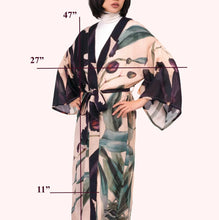 Load image into Gallery viewer, Midnight Orchid Long Kimono Gown
