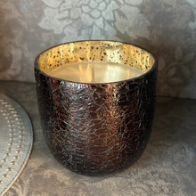 Load image into Gallery viewer, Midnight Pumpkin Crackle Glass Boxed Candle
