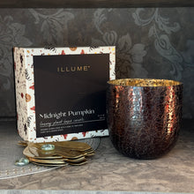 Load image into Gallery viewer, Midnight Pumpkin Crackle Glass Boxed Candle