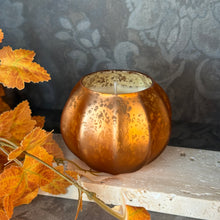 Load image into Gallery viewer, Midnights Pumpkin Mercury Pumkin Candle