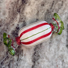 Load image into Gallery viewer, Red, White And Green Glass Candy Ornaments | Three Styles