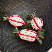 Load image into Gallery viewer, Red, White And Green Glass Candy Ornaments | Three Styles