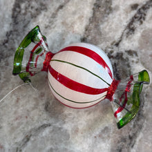 Load image into Gallery viewer, Red, White And Green Glass Candy Ornaments | Three Styles