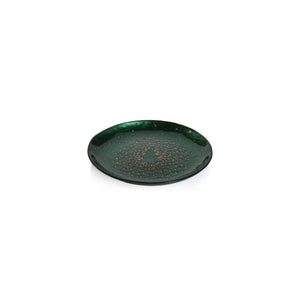 ZODAX Twinkle Tree Small Glass Plate - Gold and Green available at Bench Home