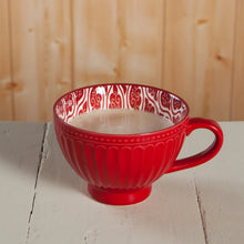 Load image into Gallery viewer, Carmine Stamped Latte Mug
