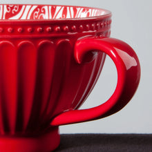 Load image into Gallery viewer, Carmine Stamped Latte Mug