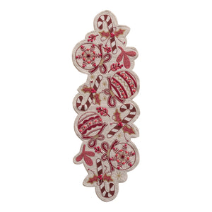 Pink Holiday Hand-Embroidered Table Runner available at Bench Home