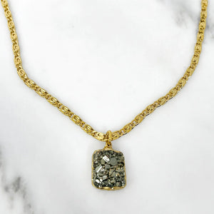 Gold-Wrapped Pyrite Necklace available at Bench Home