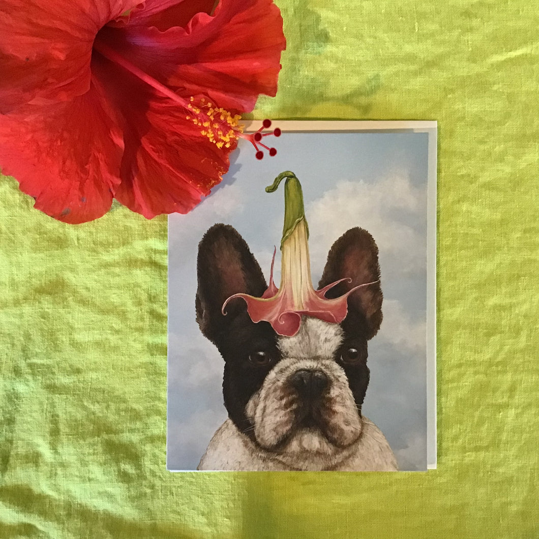 Frenchie with Flower