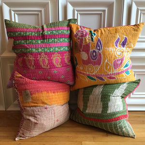 Vintage Kantha Quilt Pillow available at Bench Home