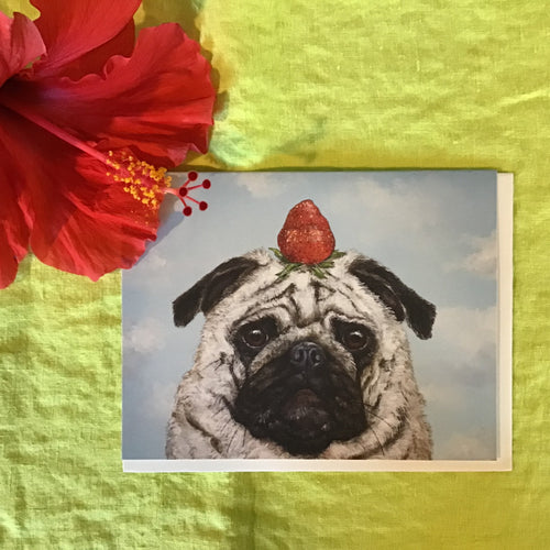 Pug with Strawberry