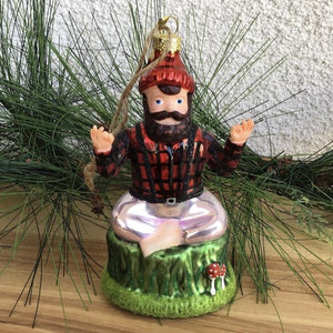 Yoga Lumberjack Ornament available at Bench Home