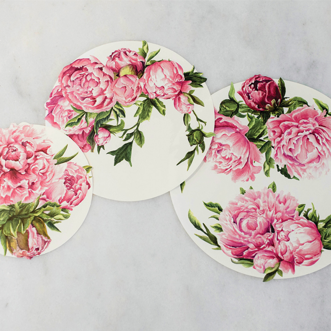 Peony Serving Papers | Set of 18