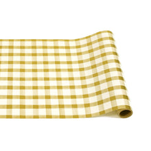 Load image into Gallery viewer, Gold Painted Check Paper Table Runner