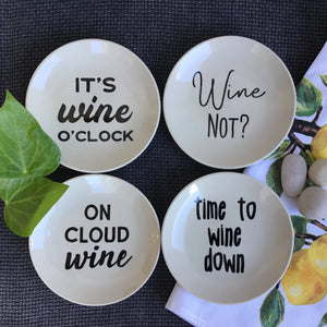 Wine Sayings Appetizer Plate | 4 Styles available at Bench Home