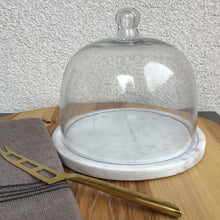 Load image into Gallery viewer, White Marble + Glass Cloche
