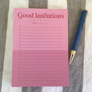 Good Intentions Notepad available at Bench Home