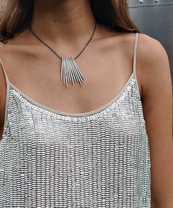Pave Diamond Multi Spike Necklace available at Bench Home