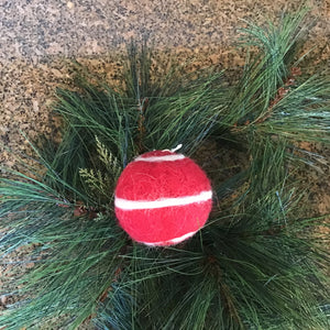 Red & White Round Felted Ornament | 4 Styles available at Bench Home