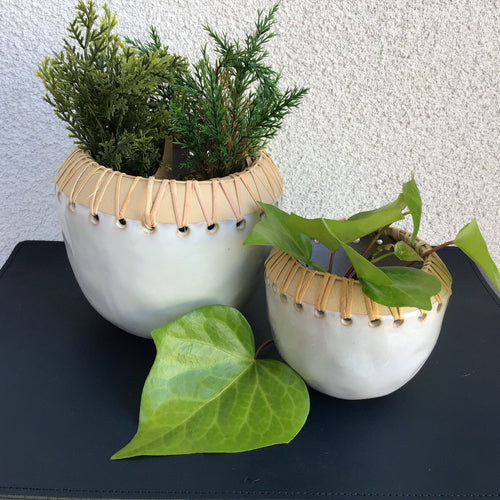 Rattan Wrapped Planter | 2 Styles
