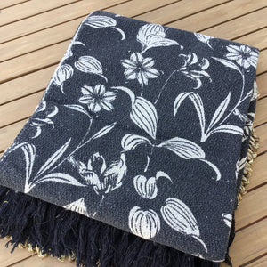 Cotton Floral Throw with Fringe available at Bench Home