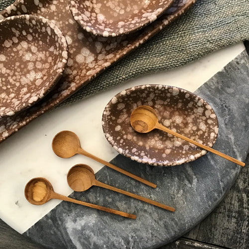 Small Thin Teak Spoons | Set of 4