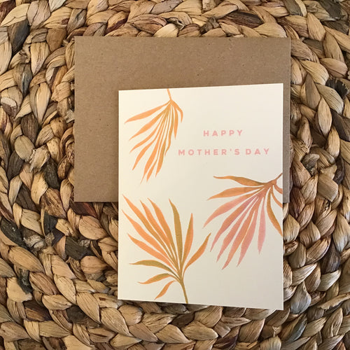 Pink Palm Mothers Day Card