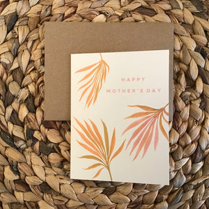 Pink Palm Mothers Day Card available at Bench Home