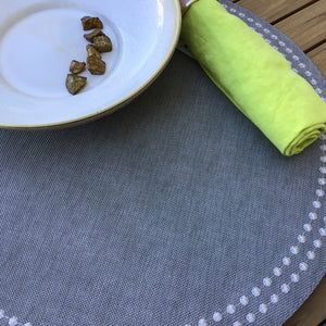 Grey Round Placemats available at Bench Home