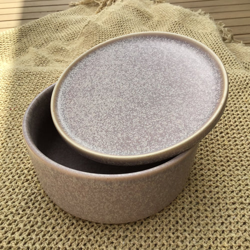Lilac Medium Stoneware Bowl with Lid