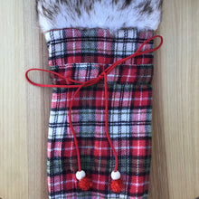 Load image into Gallery viewer, Faux Fur + Flannel Wine Bag | 2 Styles
