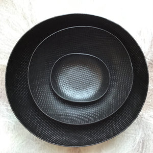 Black Crosshatch Aluminum Bowl | 3 Sizes available at Bench Home
