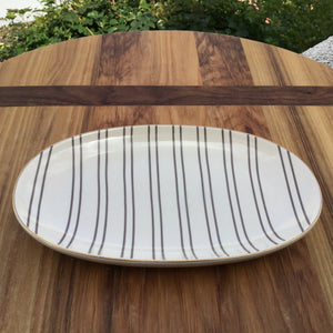 Stoneware Brown Striped Tapa Plate available at Bench Home