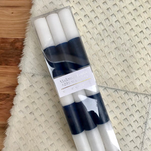 Blue Striped Formal Tapers | Set of 6 available at Bench Home