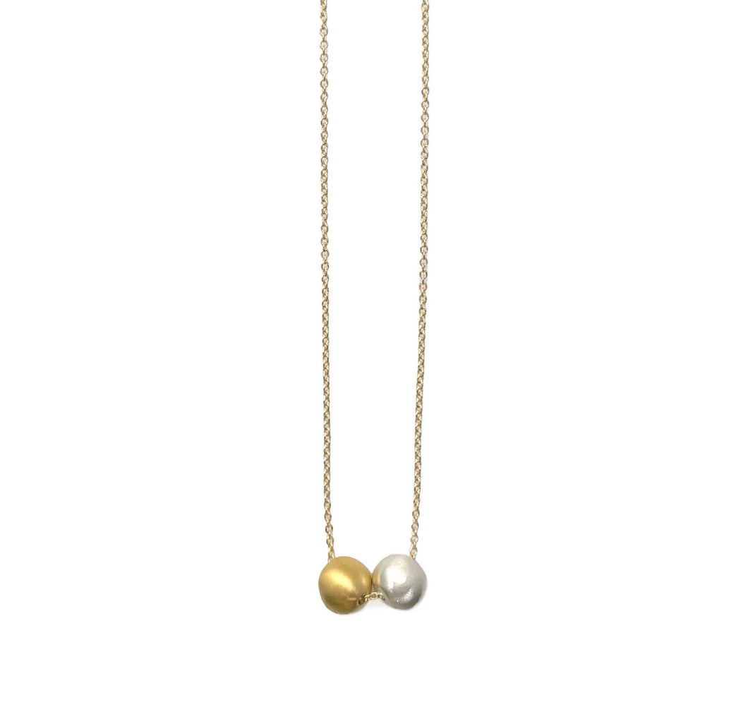 Silver and Vermeil Ball Necklace