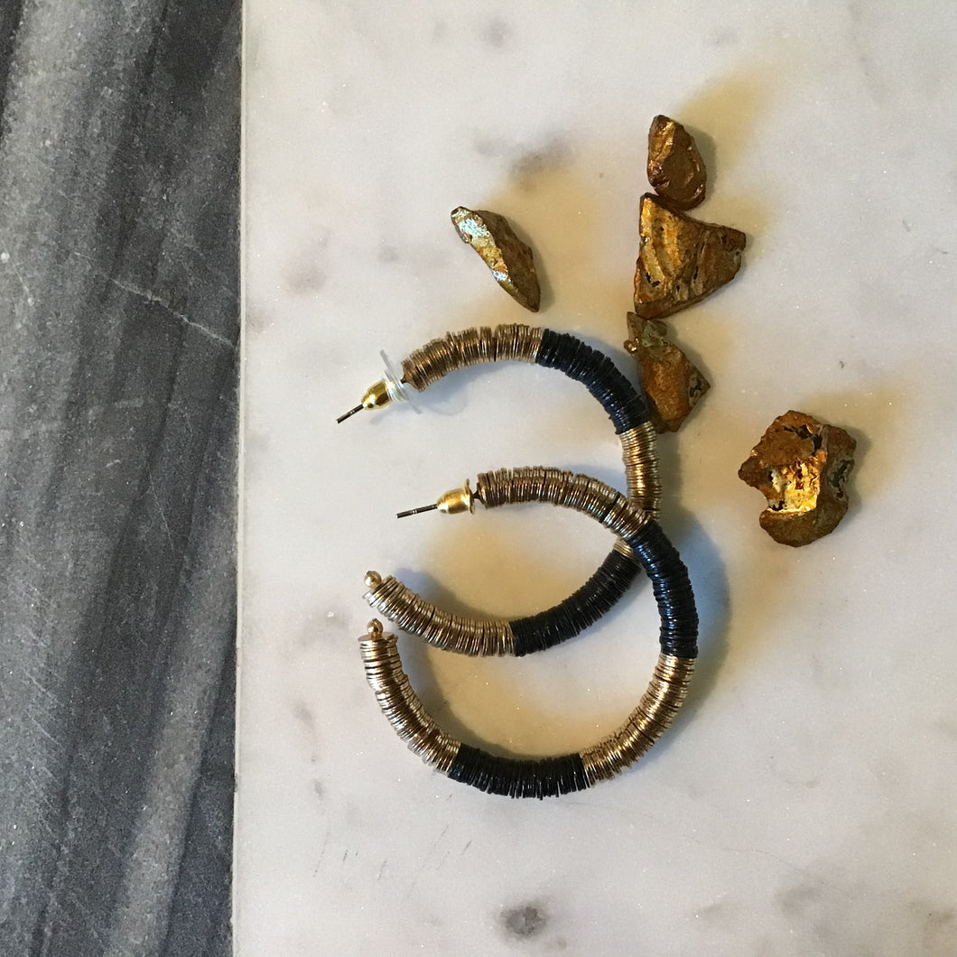 Sequins and Gold Hoop Earrings | 2 Styles