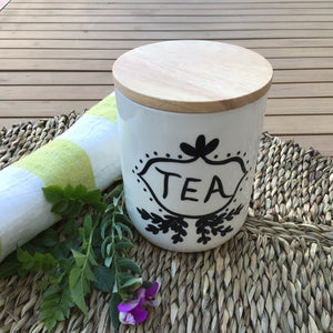 Tea Black & White Canister available at Bench Home