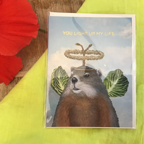 Angelic Groundhog Greeting Card