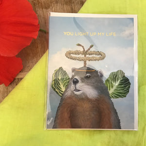 Angelic Groundhog Greeting Card available at Bench Home