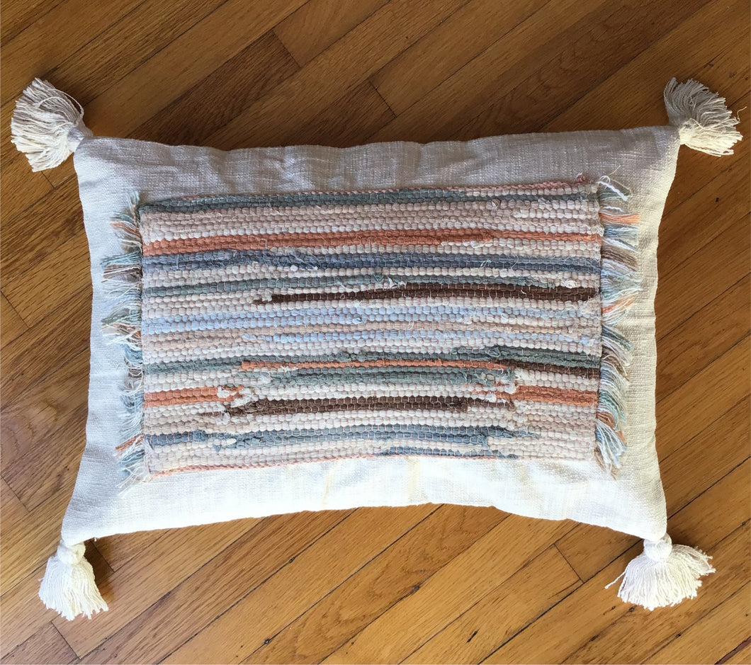 Woven Cotton Slub Lumbar Pillow