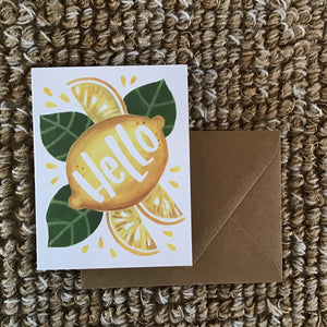 Hello Lemon Card available at Bench Home