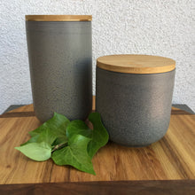 Load image into Gallery viewer, Gray Speckled Stoneware Canister | 2 Sizes