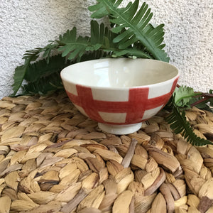 Hand Painted Red Latte Bowls 8 Styles available at Bench Home