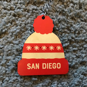 San Diego Wood Beanie Ornament available at Bench Home