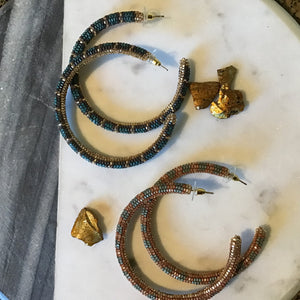 Large Beaded Hoop Earrings | 2 Styles available at Bench Home